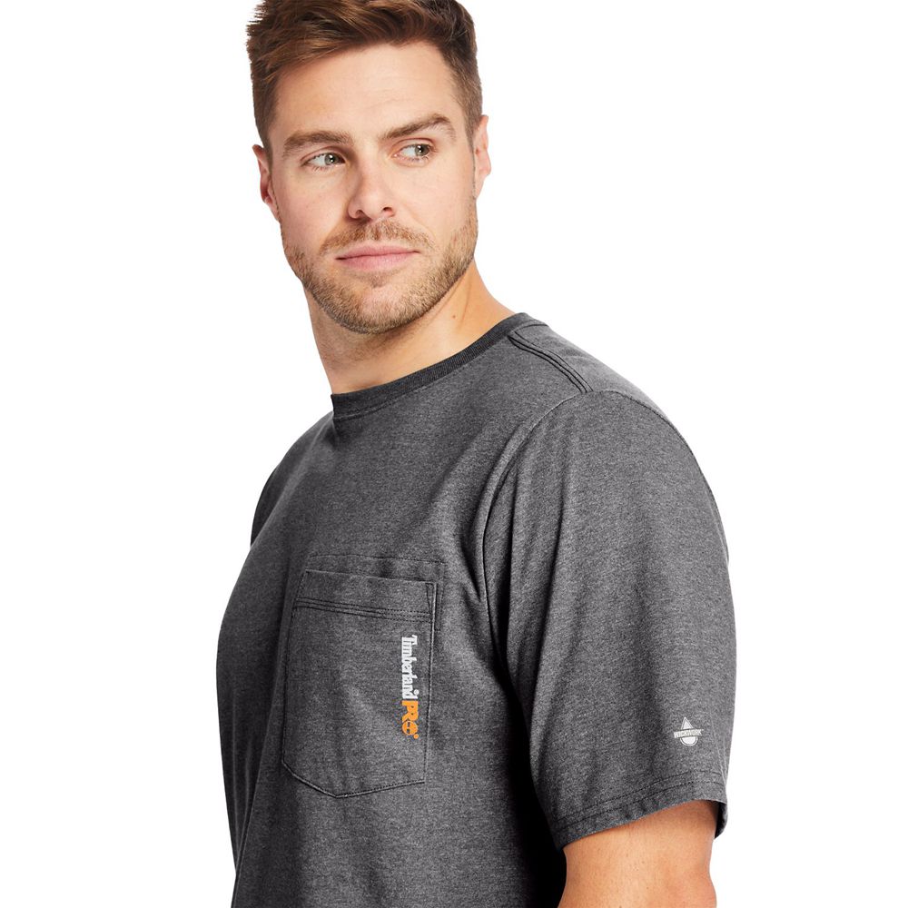 Timberland Mens T-Shirts PRO® Big & Tall Base Plate Short-Sleeve - Dark Grey - India CL5148769